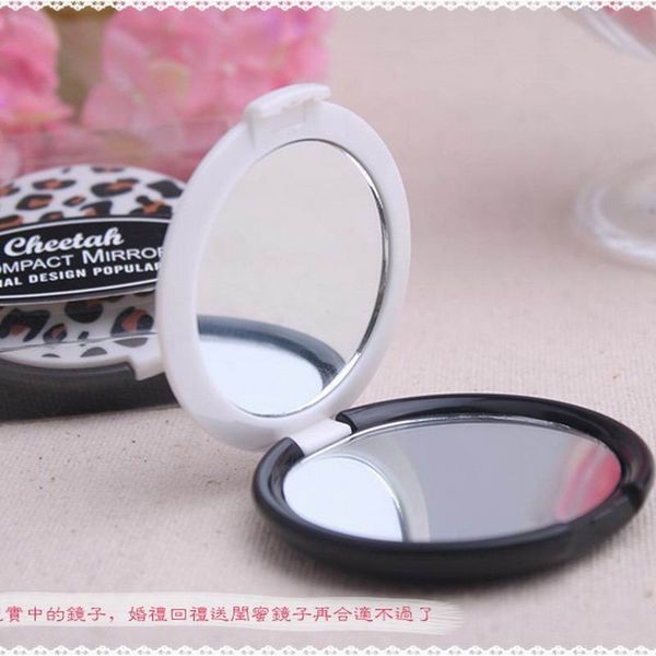 

100pcs popular reflections elegant leopard grain pocket mirror wedding favors and gift
