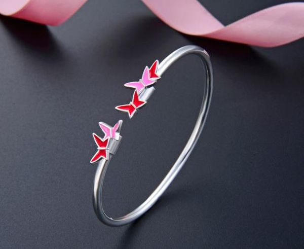 

simple fashion fashion silver bracelet s990 sterling silver open bracelet ladies joker personality accessories girlfriend gift, Golden;silver