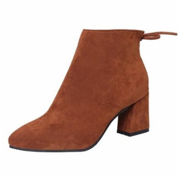 

new boots thick with women's boots pointed comfortable paragraph slip wear-resistant bottom design women's booties, Black