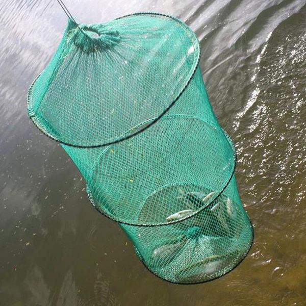

2 layer portable fishing net fish shrimp mesh cage cast net fishing trap network foldable nets tackle 37 x 30cm