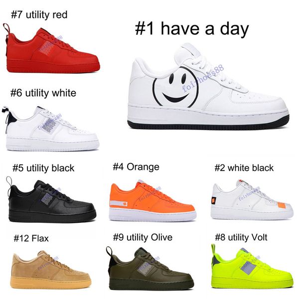 

2020 men women fashion sneakers utility black white triple volt red olive have a day flax mens casual skateboard platform shoes size 36-45