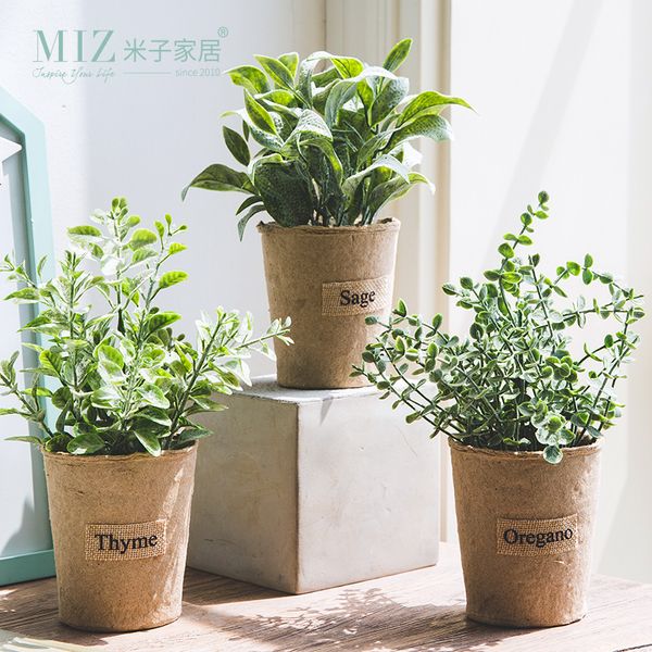 

artificial bonsai mini plant pot home garden decoration artificial plant paper pot hanging planter decorative pots