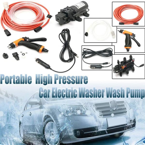 

universal 12v portable 100w 160psi high pressure car electric washer washing machine cigarette lighter water pump kit