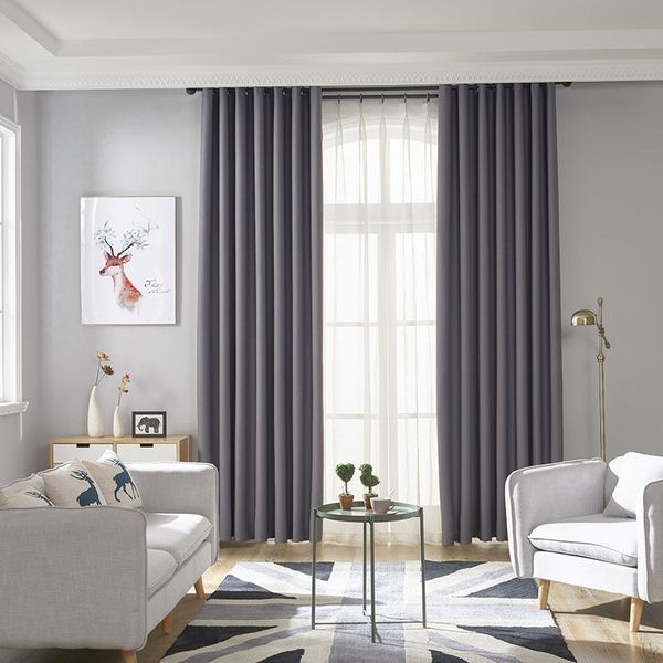 

solid blackout curtains for kitchen living room bedroom polyester curtains for window treatments drape bs