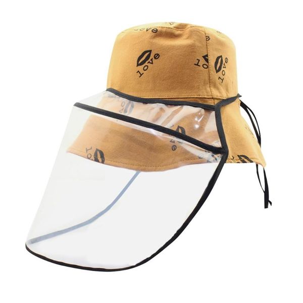 

взрослые открытый защитные крышечки велоспорт anti-всплеск унисекс письмо печать anti-плевки hat прозрачный пылезащитный чехол bucket hat, Black