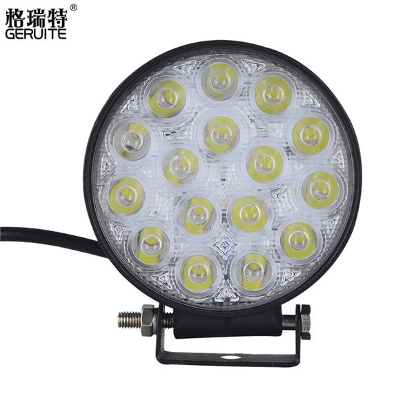 

geruite brand 48w led work light waterproof round offroad boat truck tractor light bar for indicators motorcycle driving car