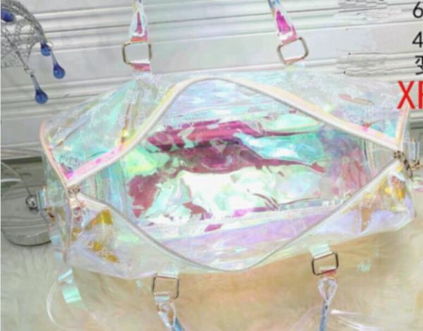 

Large capacity women travel bag 2019 ale quality men houlder duffel bag carry on luggage keepall bottom rivet with lock head 48x17x26cm