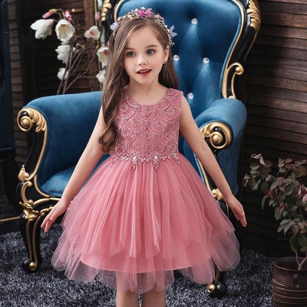 

flower girl dress summer princess tutu wedding birthday party kids dresses for girls children's costume teenager prom designs, Red;yellow