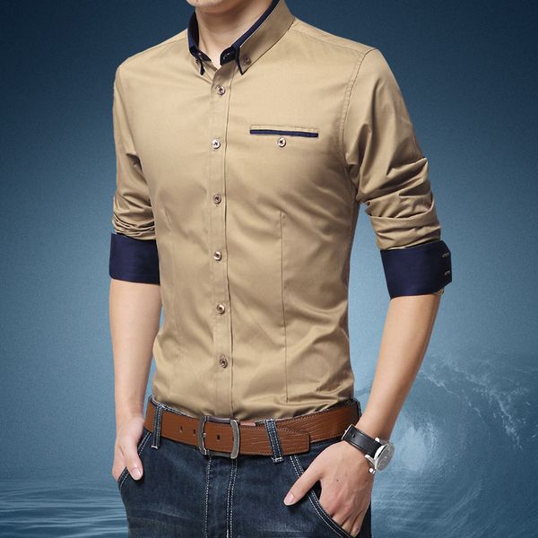 

quality formal men dress shirts business long sleeve turn-down collar 100% cotton male shirt slim fit popular designs, White;black