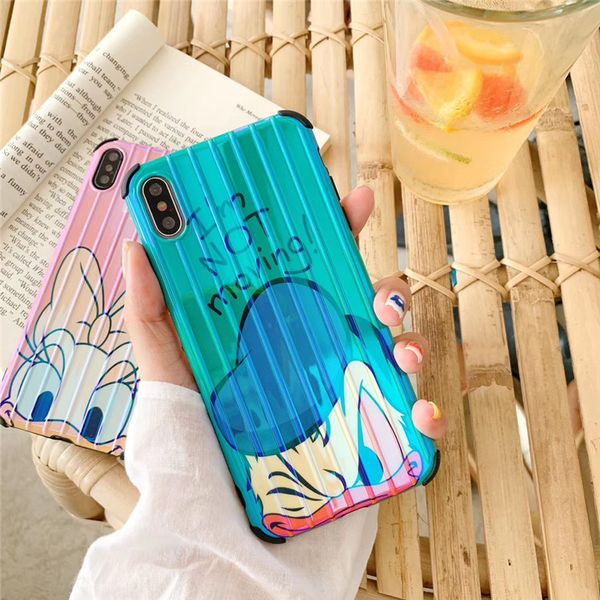 

one piece luxury phone case for iphone 6s 7 8p x xs lovely cartoon duck with anti-fall trunk designer phone case back cover