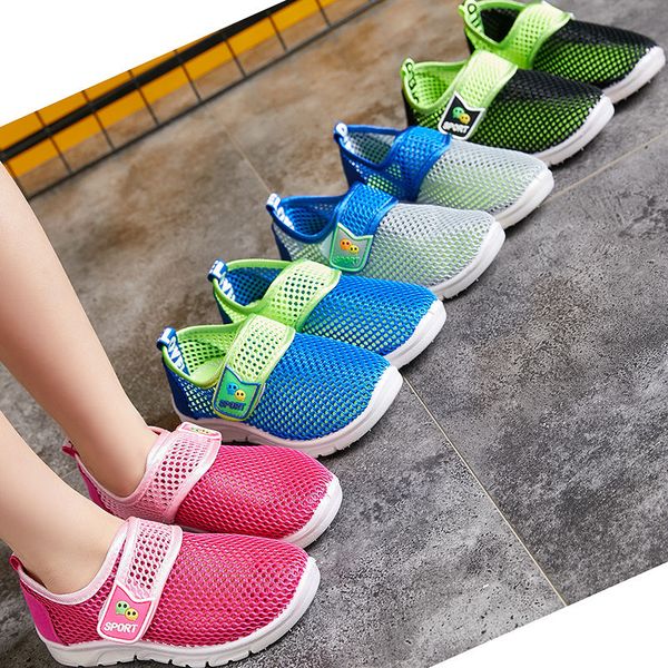 

children net kids single zapatos net white children's ladies shoes girl boy running girls sports small white breathable sandals, Black;red