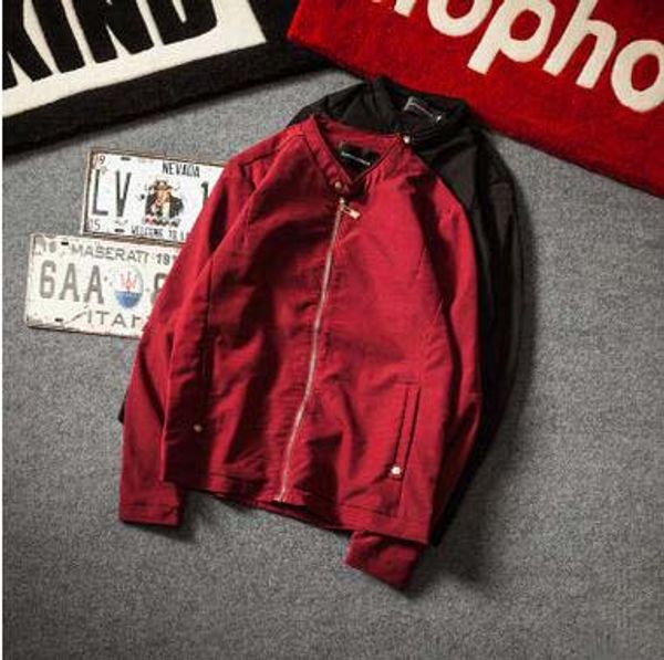 

горячая мужская простая бейсбольная красная куртка с капюшоном студенческий мужской повседневный тонкий пальто куртка, Black;brown