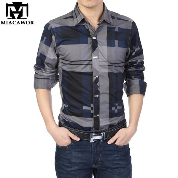 

wholesale- plus size new brand men camisas plaid dress shirts slim fit casual mens shirts long sleeves mens business shirts, White;black