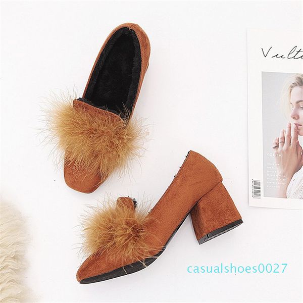 

2018new fashion black satin women toe feather patchwork boots high heel boots ankle button buckle ladies noble c27