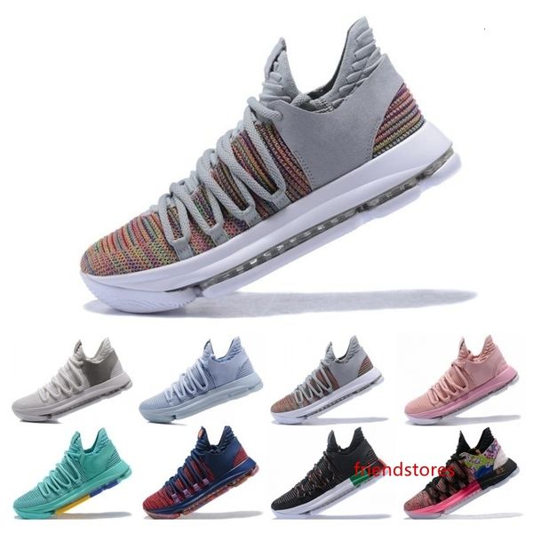

new zoom kd 10 anniversary pe bhm oreo triple men basketball shoes kd 10 elite low kevin durant athletic sport sneakers size 7-12