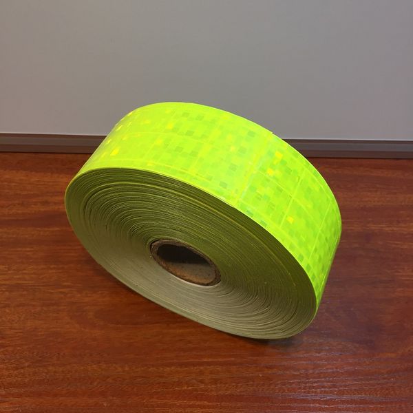 

5cm*50m fluorescent green flashing traffic signal reflective pvc tape sewing garment shoes bag accessories for roadway safety apparel
