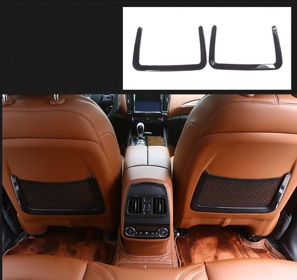 

2pcs carbon fiber style rear seat back frame cover trim for maserati levante 2017-2018 car accessories interior