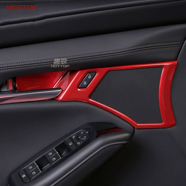 

abs red inner door handle cover door bowl frame trim sticker for 3 axela 2020