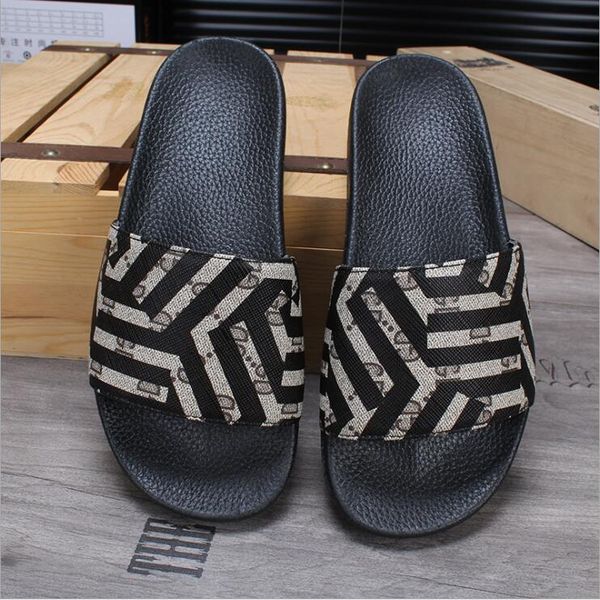 

est couple brand designer slippers europe and america bee scuffs slippers men women high end beach non-slip trend sandals slippers, Black