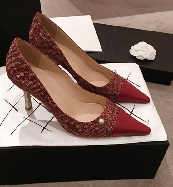 

2019 new arrival fashion women shoes patchwork high hells dress shoes luxury designer genuine leather size:35-40, Black