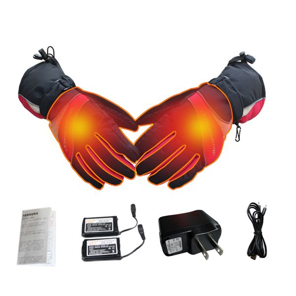 

outdoor thermal electric warm waterproof heated gloves battery powered for motorcycle hunting skiing gloves winter hand warmer