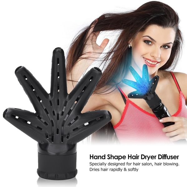 

hand shape hair dryer diffuser hood cover hairdressing blow collecting wind fast drying blower nozzle for home salon curly styling tools