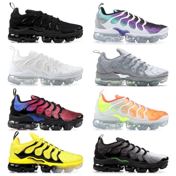 

tn plus running shoes mens trainers women sneakers new 2019 yellow black white red grey pink blue mesh light runner shoes with box