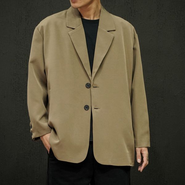 

2020 spring and autumn new youth popular japanese men's solid color suit fashion casual loose jacket coat black / khaki m-5xl, White;black