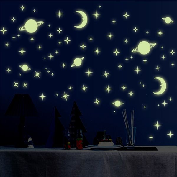

moon stars theme luminous decorative wall sticker