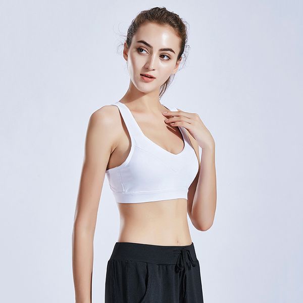 

women yoga sports bra hollow fitness workout gym racerback bra mc889, White;black