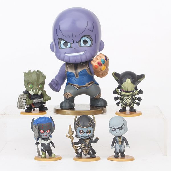 

6 style avengers 3 infinity war plastic doll toys 5-9cm new kids avenger cartoon thanos corvus glaive ebony maw figure toy