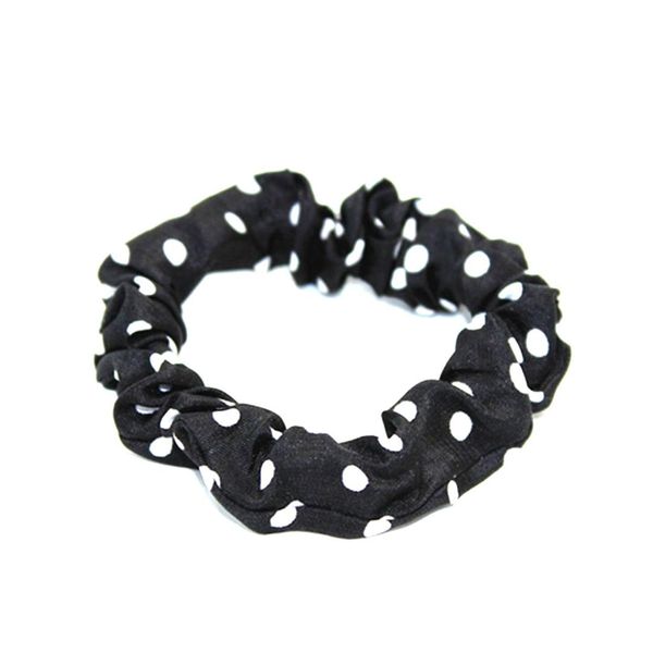 

10pc wave point elasticity scrunchies new ponytail holder hairband hair rope tie fashion floral hair rings for baby girls, Slivery;white