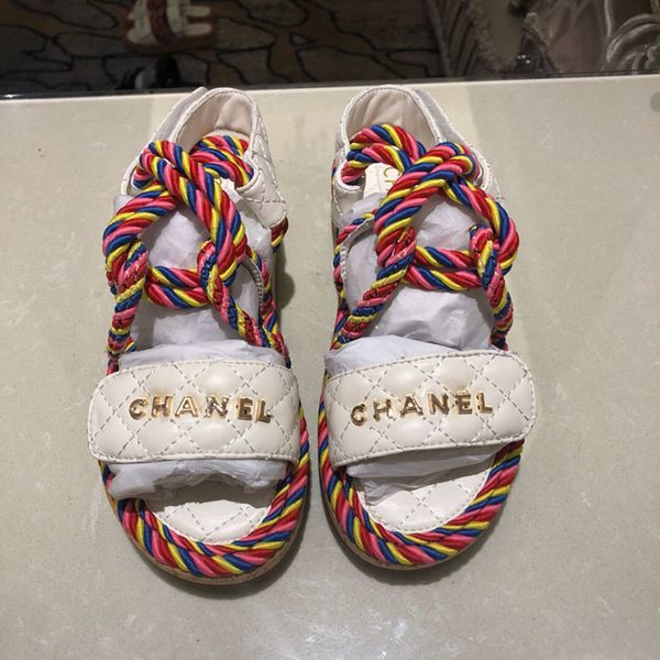 

Luxury de igner women flat lipper non lip fa hion color andal ummer traw half drag andal beach cau al hoe with box