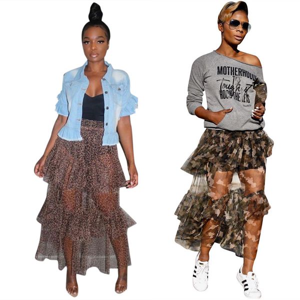 

ls6300 костюм-платье с леопардовым принтом марлевая многослойная юбка до половины тела, Black;gray