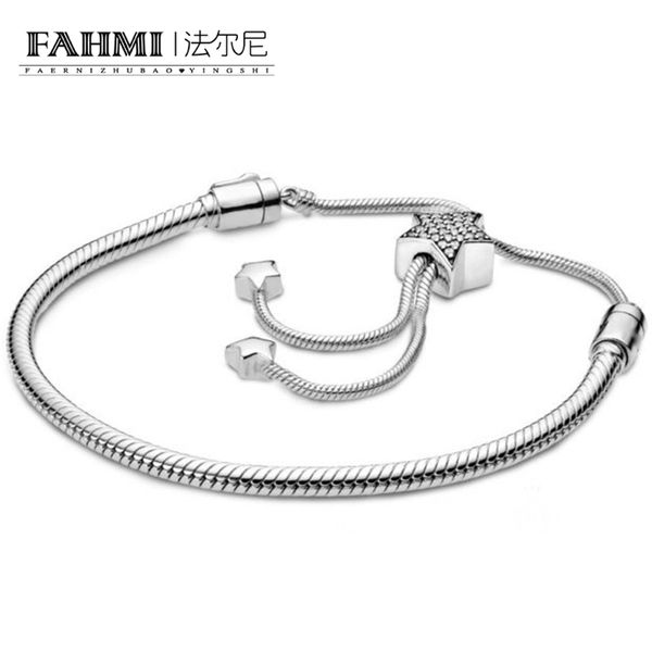 

фахми 100% 925 стерлингового серебра шарм 598528c01 pavé star slider браслет и изысканный моды дамы браслет ювелирные изделия, Black