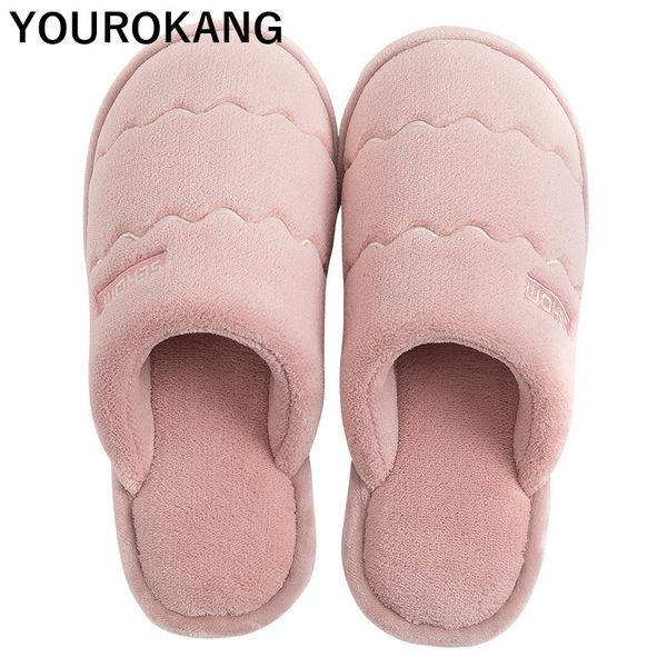 

2019 winter women shoes home slippers warm female plush slipper soft cotton indoor bedroom floor antiskid furry couple shoes, Black