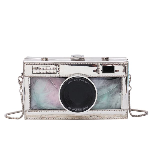 

design fashion camera shape clutch shoulder bag for women crossbody bag chain quality ladies casual mini messenger purse sac