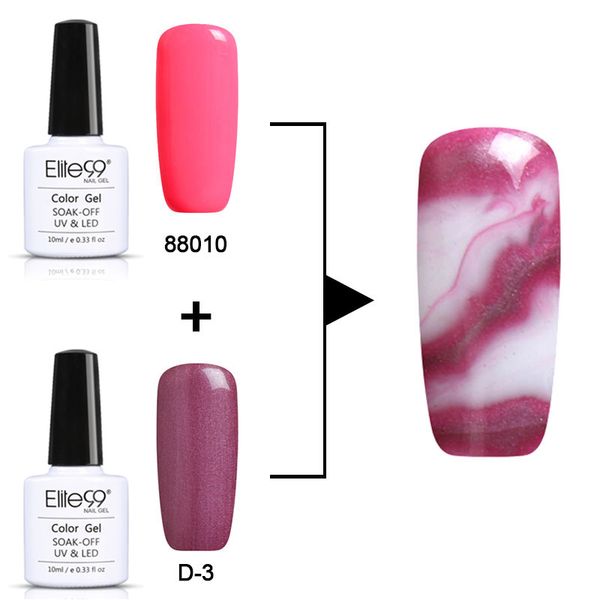 

nail gel elite99 10ml changeable polish soak off marbel nails varnish semi permanent art for manicure gellak, Red;pink