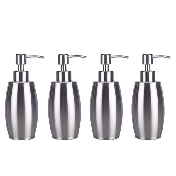 

soap dispenser, 10 oz stainless steel counterlotion dispenser 350ml liquid dispenser for kitchen and bathroom (pack of 4
