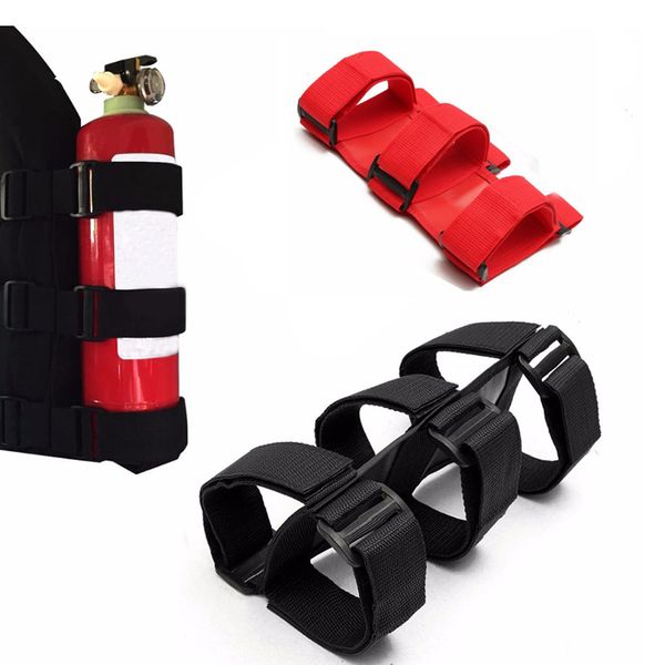 

1pc red black car roll bar fire extinguisher auto fixed holder car styling for automobile interior safety nylon straps 29