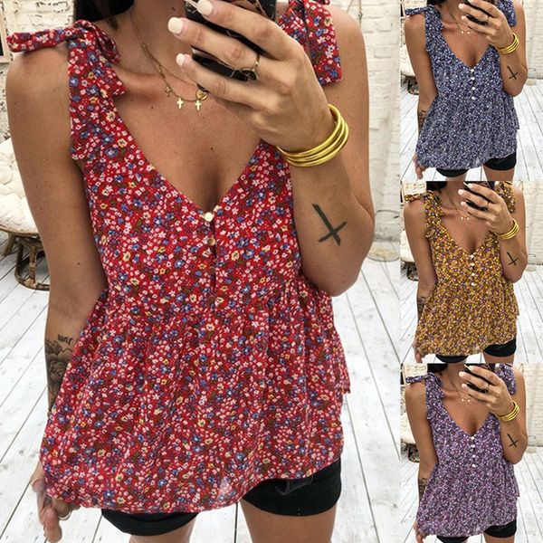 

20ss womens designer tshirts summer casual floral printed v neck sleeveless tanks womens designer clothes, White