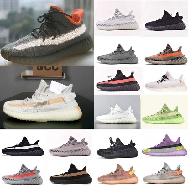 

2020 with box men women reflective running designer shoes yezzy yezzys yecheil v2 black cream white casual sports training sneaxgbf#