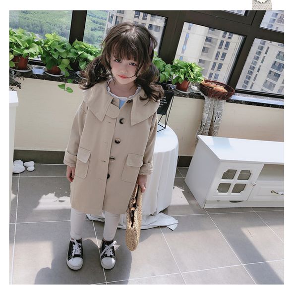 

2019 new autumn item girl fashion long jacket, Blue;gray