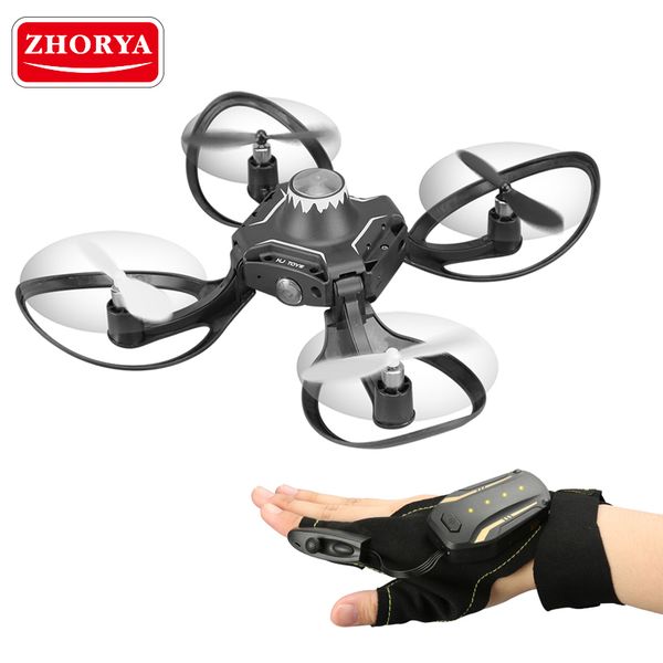 

zhorya gesture sensor hand control foldable hand operated drone with camera