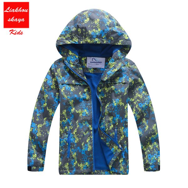 

liakhouskaya 2019 new children jacket for boy polar fleece waterproof kids spring outerwear warm coats hoodies teenagers clothes, Blue;gray