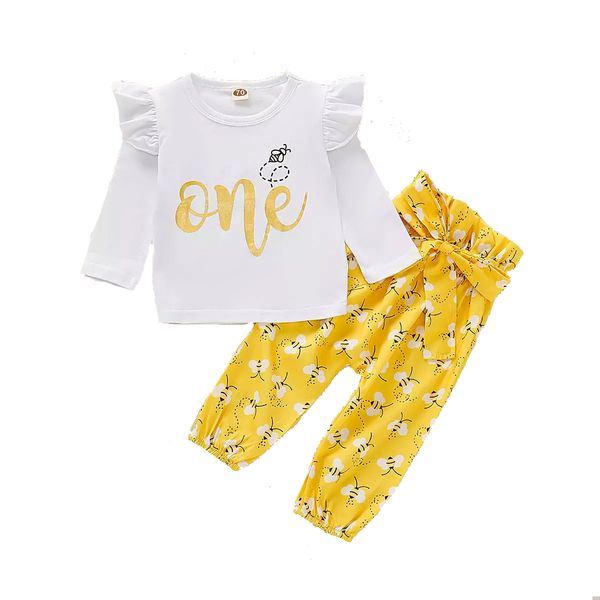 

newborn baby girls 1st birthday fly sleeve romper pants leggings clothes, Pink;blue
