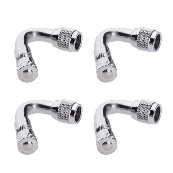 

4x universal copper tire tyre valve extension adaptor for car bike silver 45°