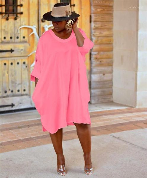 

сплошной цвет платья открытые манжеты круглый вырез половина рукава плюс размер женская одежда женские летние дизайнерские, Black;gray