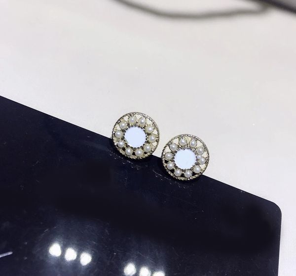 

366 1.2cm korean fashion pearl alloy earrings ornaments,designer earrings,luxury earrings accessories counter vip gift, White