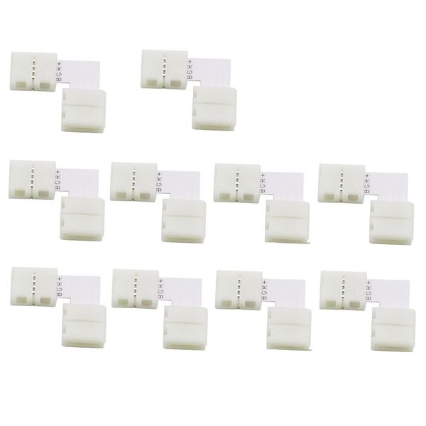 10 Pcs 4pin 10mm L Forma Conector Solderless para LED 5050 RGB Luz de Tira